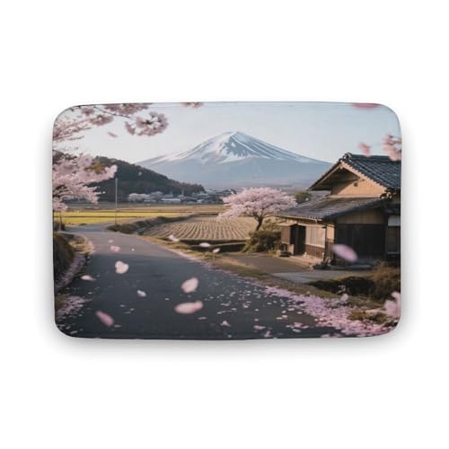 Alfombras de baño para ducha y bañera con estampado floral de cerezo 2