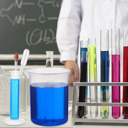 Vasos de precipitados y cilindros de plástico para proyectos científicos 5