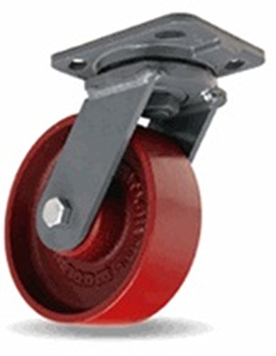6" x 2" Hamilton (S-WH-6MB) Swivel Plate Caster, Cast Iron Wheel, 1400 lb Capacity