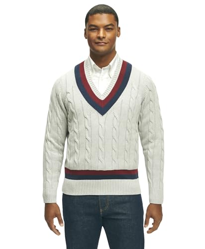 Brooks Brothers Men's Regular Fit Supima Cotton Long Sleeve Half-Zip Sweater, Grey, Large2