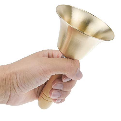 Yolyoo Super Loud Solid Brass Hand Call Bell With Wooden Handle (3.15In X 5.9In) #TOP3