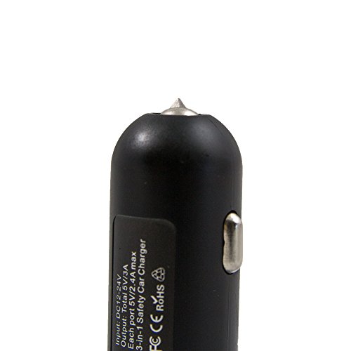 Rapidx Rxxscasil Xscape Dual Usb Car Charger With Safety Hammer Andseatbelt Cutter Black Silver #TOP3