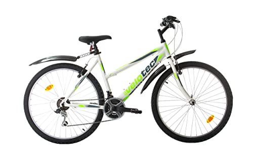 Multibrand Distribution Multibrand PROBIKE 6th Sense Bicicleta de montaña de 26 Pulgadas,Aluminio,18 velocidades, para niñas y Mujer,Adecuada a Partir de 155cm-175cm(Blanco y Verde),S,M