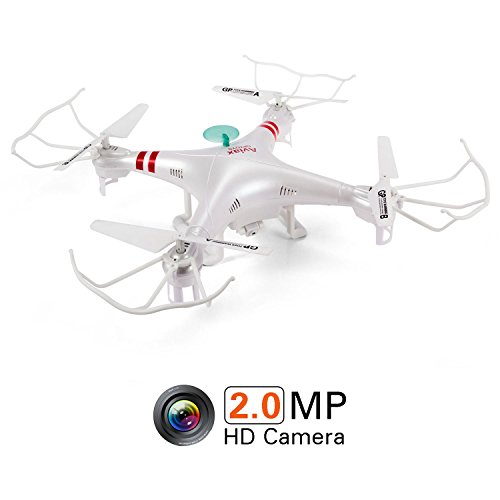 GPTOYS Aviax Quadcopter 6-Axis 2.4GHz RC Drone helicóptero con 3D Flip / Headless Mode / 2MP HD Cámara / LED...