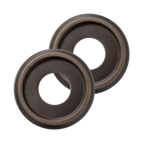Image of EIFHYT 2 Pack Molded PU Ceiling Medallion for Light Fixtures and Ceiling Fans 10 inchOD x 4 inchID x 1 inchP （Wood Grain Oil Rubbed Bronze）