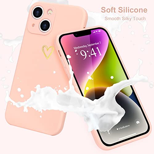 Image of Wirvyuer for iPhone 14 Case Cute Slim Shockproof Phone Case with Wireless Charging Support and Protection, Pink