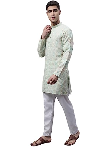 Image of Jompers Men's Cotton Embroidered Straight Kurta Pyjama Set