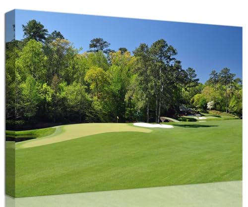 chenchenArt Augusta National Wall Art - Augusta Golf Course Wall Art for Living Room Bedroom Bathroom - Augusta Golf Course Picture Poster Canvas Prints Framed Ready to Hang(18''H x 24''W)