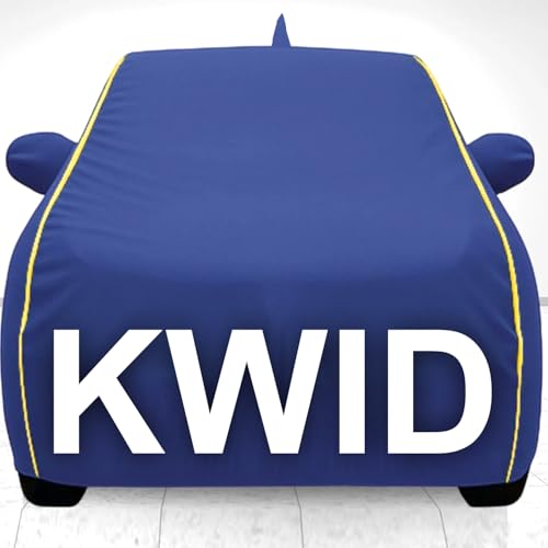 Image of 100% Waterproof Car Cover for Kwid UV Protection, Dustproof, Windproof | Custom Fit with Mirror Pockets, Belt & Buckle | All Weather Outdoor Body Cover (Blue, Kwid)