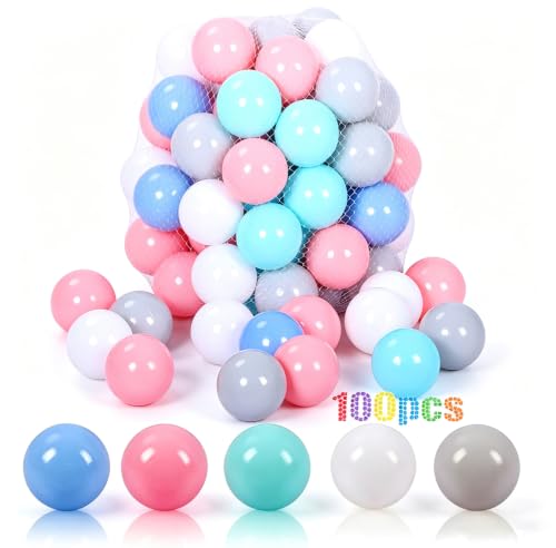 Image of LANGXUN 50 100 200 400 Soft Plastic Ball Pit Balls for Kids, Gift for Baby Toddler Birthday Christmas, Ball Pit Play Tent, Baby Kiddie Pool Water Toys, Party Decoration