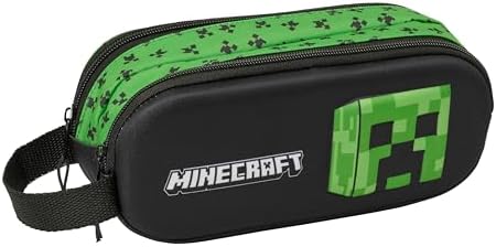 Minecraft 3D - Portatodo Doble 3D, Estuche Infantil, Estuche Niño...