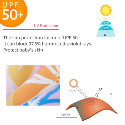 Image of UMELOK Baby Girl One Piece Swimsuit Infant Rash Guard Bathing Suit | UPF 50+ Sun Protection Swimwear,Full Zip,Long Sleeves,Soft And Comfortable Fabric,Swimming Pool,Beach
