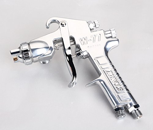 Image of High Performance W77-G HVLP Gravity Feed Spray Gun (Nozzle Size 3.5mm, Silver)