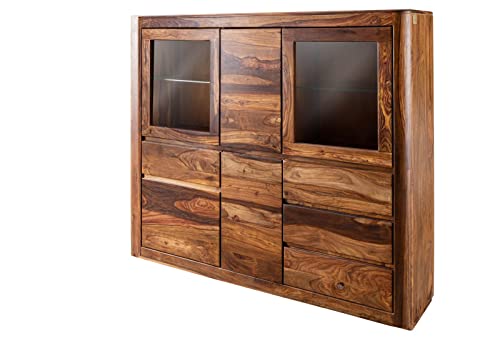 Buffet en Bois de Sheesham 166x40x145 ciré Noisette Toronto #204