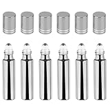 Hohopeti 6 Botellas Roll-On 10Ml Vidrio UV Tapa Ranurada para Aceites Esenciales Uso Personal y Viaje