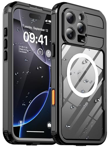 Coque étanche iPhone 16 Pro Max coque de protection intégrale sous l'eau noir