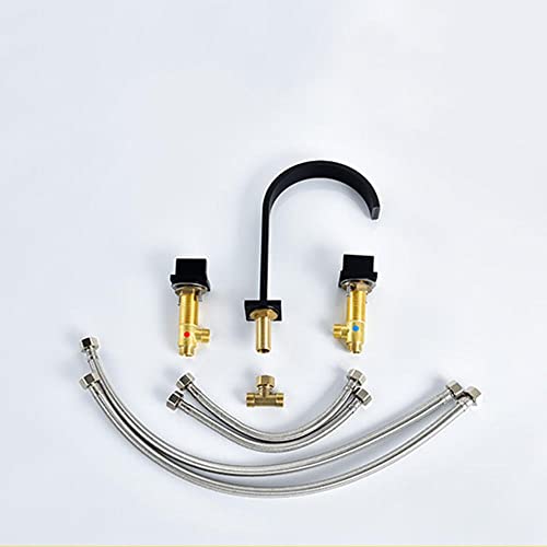 Robinet salle de bain 3 trous noir et chrome chic