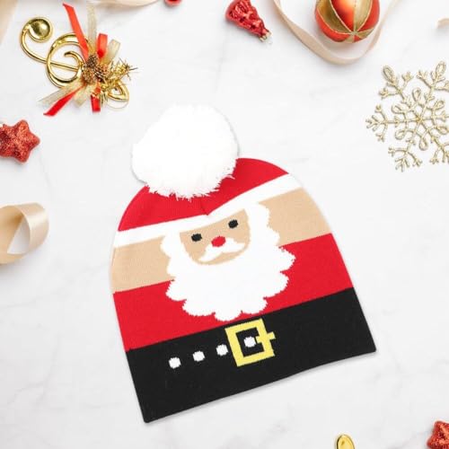 Unisex Weihnachten Beanie Autumn Winter Warm-up Hut Winter Cap Weihnachten Strick Jacquard Hut Santa Elf Rentierhut