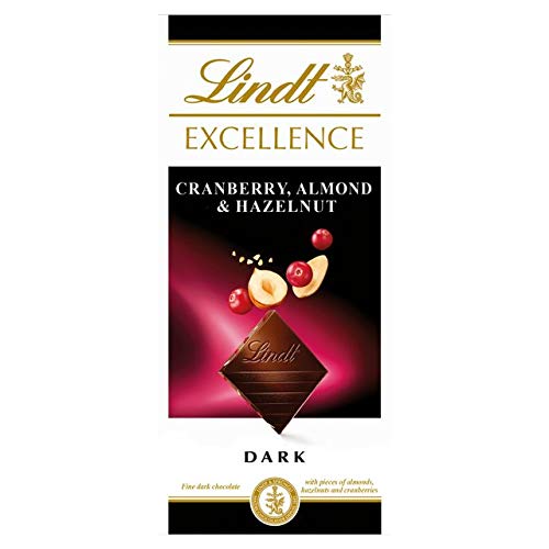 Lindt Excellence Cranberry Almond & Hazelnut Dark Chocolate Bar - 100 Gram (B0BTW6ZB85) Amazon Price History, Amazon Price Tracker