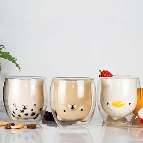 Bestonzon Copo de Vidro com Parede Dupla – Animais (280ml)