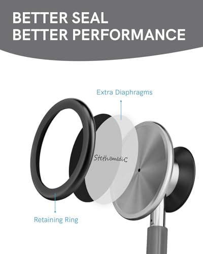Image of FriCARE Dual Head Stethoscope - Stethoscopes for Nurses, Medical Nursing Students, Paramedics /EMT /LVN /VNA Backup Estetoscopio, Haze Grey Tube, Stainless Steel Chestpiece