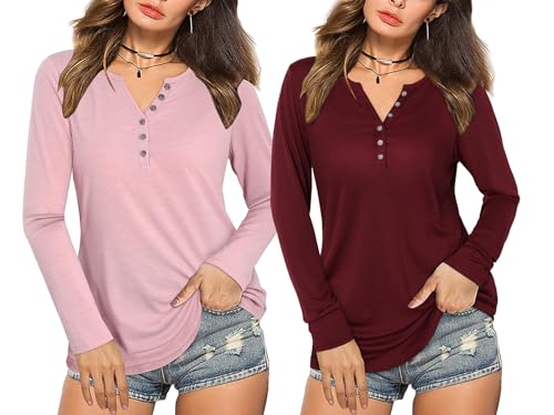 Image of Women's Regular Fit Pure Cotton Top - Elegant V-Neck with Mandarin Collar, Button-Front Design, Full Sleeves, Soft & Breathable Fabric for Stylish Casual Wear