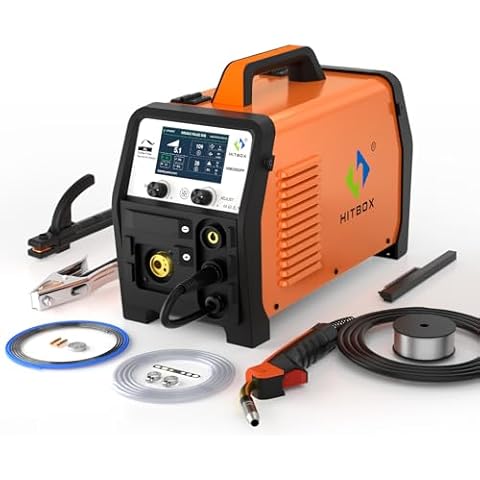 HITBOX Double Pulse Aluminum MIG Welder,All in 1,Gas MIG/Gasless Flux Core MIG/Stick/Lift TIG/Single Pulse/Dual Pulse Aluminum Welding Machine (HIM250DPP-US-D) Cover
