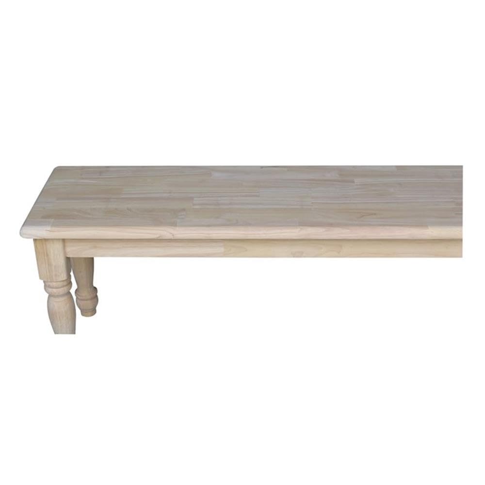 IC International Concepts, Farmhouse Bench, Solid Wood, Real Parawood, 14" W x 60" D x 18" H, 450 lbs wt. Capacity, Easy Assembly, DIY, Paint or Stain Your Way, Unfinished