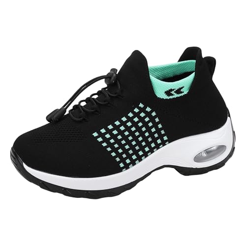 Women's Walking Shoes Casual Cushion Comfortable Breathable Tennis Shoes Non Slip Athletic Gym Work Running Fashion Sneakers Green