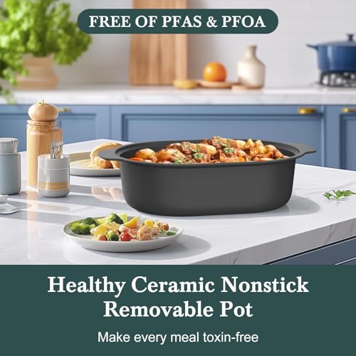 Image of 6 Quart Multi-Cooker, with 8-in-1 Casserole Programmable Slow Cooker, Dutch Oven, Pasta, Nonstick, Oven Safe Pot to 500F Brown Sugar