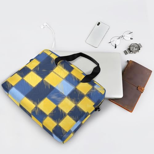 Funda para portátil 15.6 pulg con asa y correa amarilla y azul miniatura 7