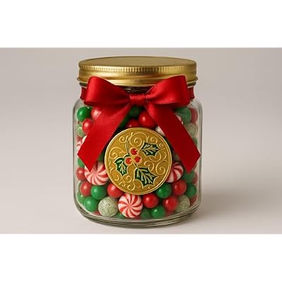 PaperDirect Gold Embossed Holly Holiday Foil Seals, Self-Adhesive Stickers for Cards, Gifts, Crafts & Seasonal Mailings, Elegant Gold Foil Design with Red & Green Accents Pack of 32