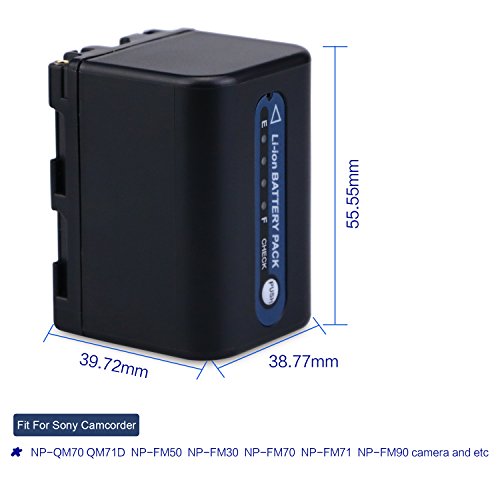 Melasta 7.2V 3000Mah Li-Ion Np-Qm71 Battery Compatible With Sony Camcorder Np-Qm70 Qm71D Np-Fm50 Np-Fm30 Np-Fm70 Np-Fm71 Np-Fm90 Camera #TOP1