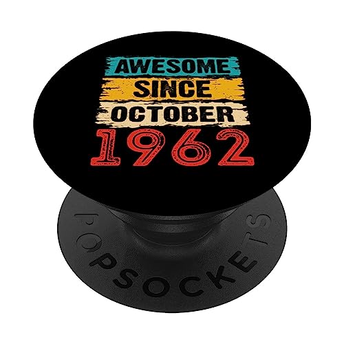 Regalos de 61 años impresionantes desde octubre de 1962 para 61 cumpleaños PopSockets PopGrip Intercambiable