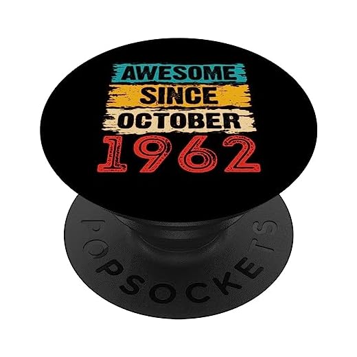 Regalos de 61 años impresionantes desde octubre de 1962 para 61 cumpleaños PopSockets PopGrip Intercambiable