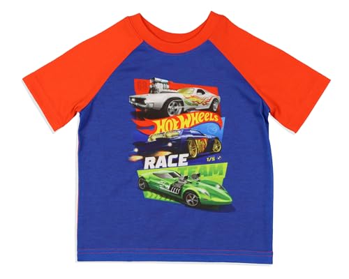 INTIMO Hot Wheels Toddler Boys' Rodger Dodger Cars Team Race Track Sleep Pajama Shirt and Shorts Set3