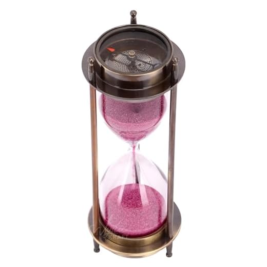 MYSTICKRAFT- Marine Antique Brass Compass Hourglass Nautical Maritime Sand Timer & Desk Clock, Sand Timer Hourglass, Unique Gift on Wedding, Anniversary, Birthday, Christmas, Graduation, Valentines