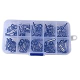 Stainless Steel Fishing Rod Tip Repair Kit – 50-Piece Guide for Ring Replacement Set with Ceramic Eye Rings for Inner Diameters .6mm to 3.8mm, Fly Rod Compatible（Old Style）