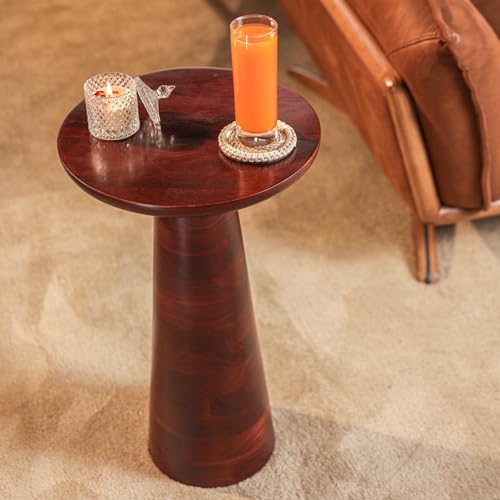Image of Noir End Table | Acacia Wood | Honey Walnut | 61cm