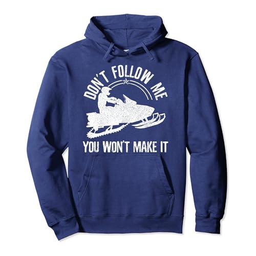 Generisch Sudadera con capucha unisex con divertido texto en alemán «Don't Follow Me», divertido jersey para conductores de motos de nieve, Style_b02 Blue, XXL