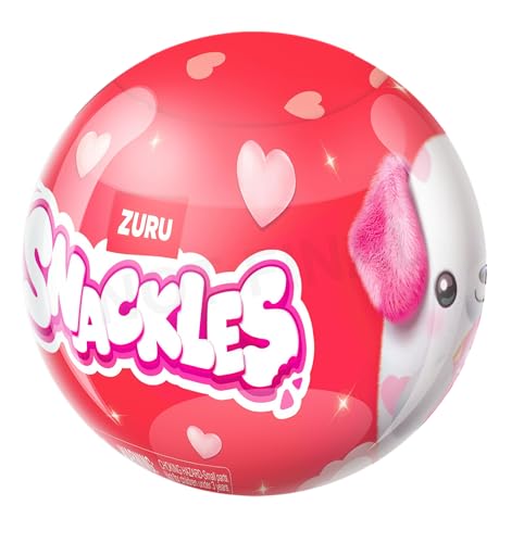 Snackles Valentine’s Edition 5-Inch Plush Toy by ZURU – Peluche mini ultra-morbido con accessorio dolce, peluche collezionabile per bambini, adolescenti e perfetta idea regalo per San Valentino