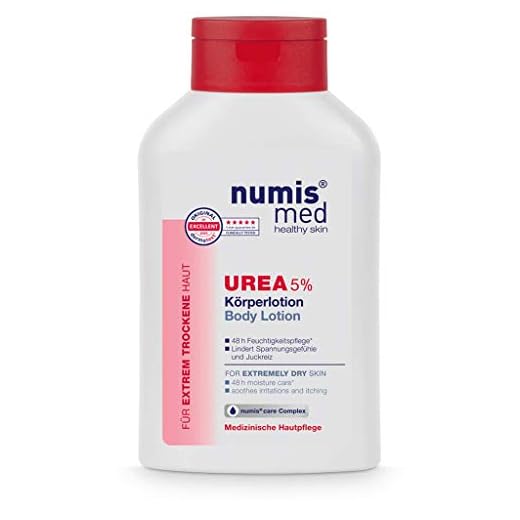 numis med Körperlotion mit 5% Urea - Hautberuhigende Bodylotion für extrem trockene, zu Juckreiz neigende Haut - vegane Hautpflege ohne Silikone, Parabene & Mineralöl - Lotion (1x 300 ml)