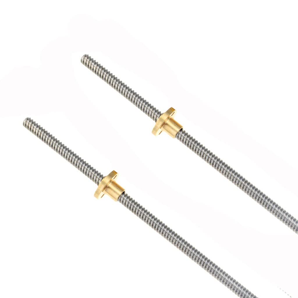 T12 Bleischrankstange, T12 Gewindestange Bleischraube for 3D -Drucker -Trapezschraube Mit Messingmuttern(250mm)