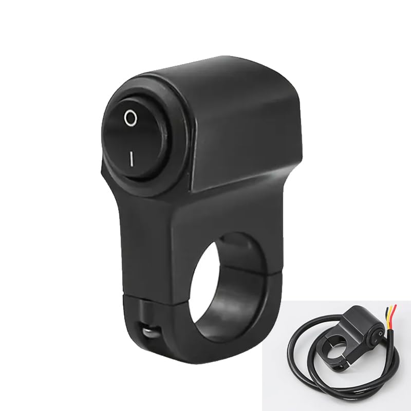 Universal Motorcycle Handlebar Light Switch, 12V/24V Headlight and Spotlight Dual Control Button, Triple Line Switch for ATV, Scooter, Off-Road Bike (1 Pack)