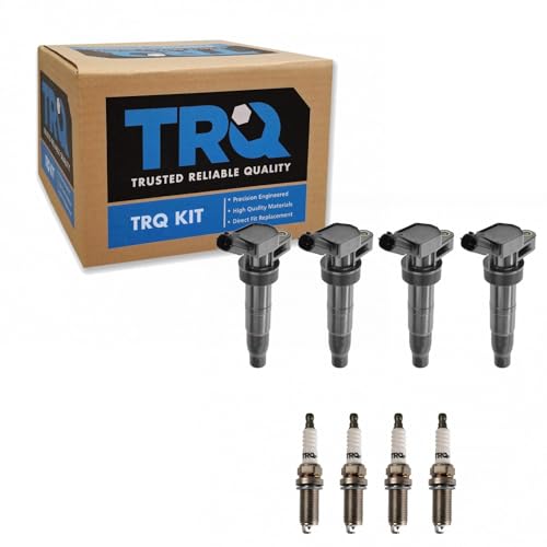 TRQ Ignition Coil and Spark Plug Kit 8 Piece Iridium Spark Plugs Compatible with 2009-2014 Hyundai Sonata Genesis Coupe Santa Fe Tucson 2010-2013 Kia Forte Forte Koup Optima Rondo Sorento Sportage by TRQ - Used condition - US$53.59