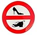 GATE14® Adesivo di Divieto di Indossare Le Scarpe a Bordo Ø 150 mm