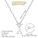 Yoosteel Initial Necklaces for Women, White Initial Necklace Letter J Paperclip Link Chain Pearl Choker Necklace Jewelry for Women Gifts