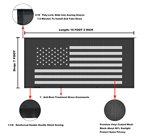 Image of RV Awning Mesh Sun Shade Screen for Motorhome Camper Trailer Sunshade