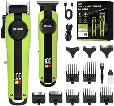 ENSSU Máquina de Cortar Cabelo Profissional 2 em 1, Cortador de C...