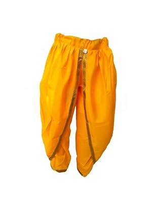 Kaku Fancy Dresses Yellow Dhoti For Kids, Dhoti For Boys & Girls (Only Dhoti), 5-6 Years